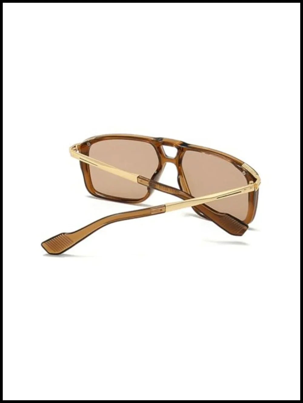 Retro Pilot Double Bridge Square Sunglasses UV400 Plastic